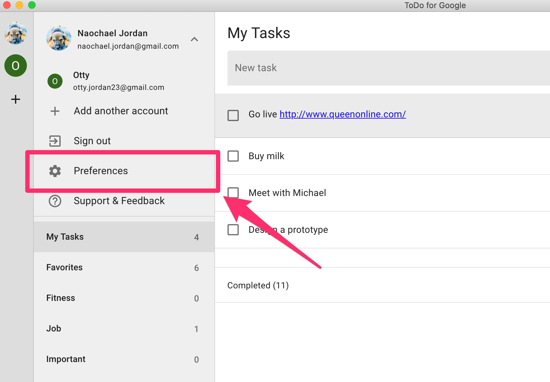 Google hesabınızla giriş yaptıktan sonra, Tercihler bölümünden temayı ayarlayabilirsiniz.
